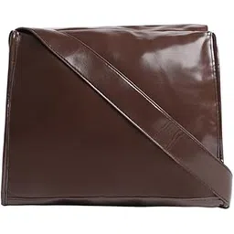 haute sauce Women's Glossy Boxy Sling Bag For Casual Wear | One-Size | Mocha Brown Colour | Zipper Closure | Non-Detachable Sling | Superior Construction | Backpack For Daily Use-picture-10