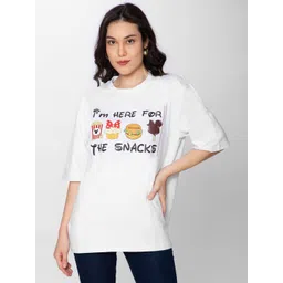 HAUTEMODA Women Typography Printed Applique T-shirt-picture-19