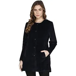 hautemoda Women Velvet Wool Round Neck Blazer/Coat-picture-19