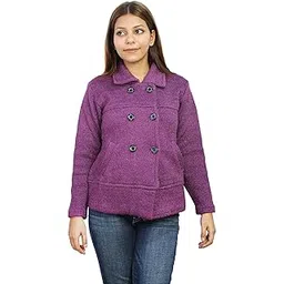 hautemoda Women Woollen Short Buttoned Sweater Coat Cardigan-picture-35