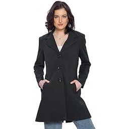 hautemoda Women Woollen Solid Trench Coat-picture-21