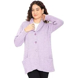 hautemoda Women's Wool Lapel Collared Cardigans-picture-31