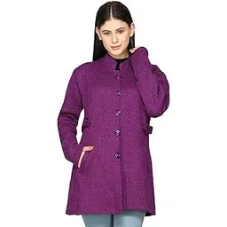 hautemoda Women's Woolen Mandarin Neck Cardigan with Pockets-picture-13