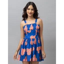 HAUTEQUE Women Conversational Printed Shoulder Straps A-line Mini Dress-picture-37