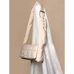 HauteSauce Beige Quilted Medium Cross Body Bag-picture-34