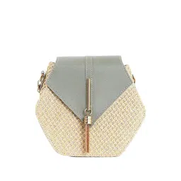 HauteSauce Beige Textured Small Sling Handbag-picture-14