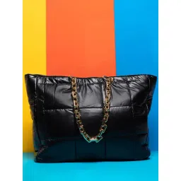 HauteSauce Black Quilted Medium Tote Bag-picture-10