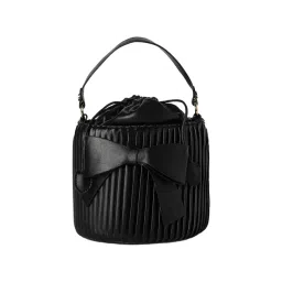 HauteSauce Black Textured Small Bucket Bag-picture-45