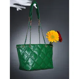 HauteSauce Green Quilted Medium Shoulder Bag-picture-13