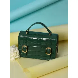 HauteSauce Green Textured Medium Hobo Bag-picture-16