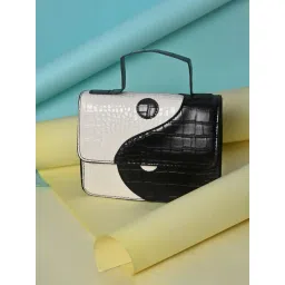 HauteSauce Multicolor Textured Medium Handheld Handbag-picture-26