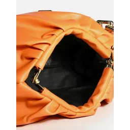 HauteSauce Orange Solid Small Shoulder Handbag image 4