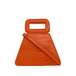 HauteSauce Orange Textured Small Handbag image 1