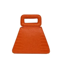HauteSauce Orange Textured Small Handbag image 3