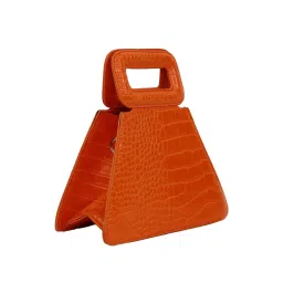 HauteSauce Orange Textured Small Handbag image 5