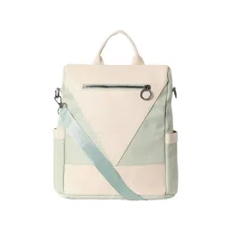 HauteSauce White Color Block Medium Convertible Backpack-picture-38