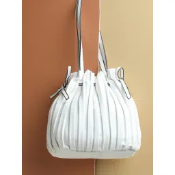 HauteSauce White Textured Medium Handheld Handbag-picture-43