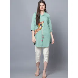 HAVE2LOVE Embroidered Pure Cotton Tunic With Trousers-picture-18