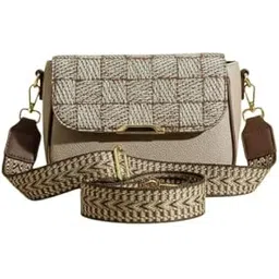 haveglam Women’s Premium Textured Crossbody Sling Bag with Adjustable Designer Strap | Stylish Shoulder Handbag for Girls | Trendy Checkered Flap Casual Side Bag-picture-47