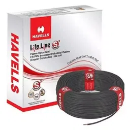Havells Life Line Series Flexible Industrial Cable Flame Retardant PVC Insulated 1 Core 1.0 sq. mm Nominal Area Black, WHFFCNBKA11X0 (Roll of 90 m)-picture-47