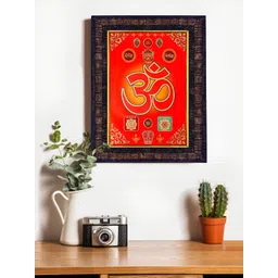 Hawai Black & Red OM Gold Foil Plated Wooden Wall Photo Frame-picture-34