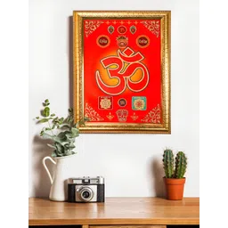 Hawai Gold-Toned & Red OM Gold Foil Plated Wooden Wall Photo Frames-picture-28