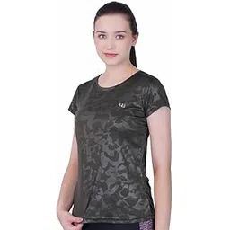 hawkesburry Women T-Shirt-Polyamide Elastane -Anti Bacterial-Round Neck-Office,Workout,Running & Yoga-Short Sleeve-Olive-picture-18