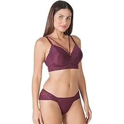 hawkesburry Women's Premium Lace- Padded -Underwired- Full Coverage- Bralette Bra Panty Set.-picture-42