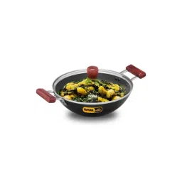 Hawkins Black & Transparent Hard Anodised 28 cm Non-Toxic Kadai With Lid (3 L) - Set of 1-picture-20