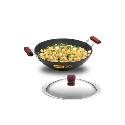 Hawkins Black & Transparent Hard Anodised 33 cm Non-Toxic Kadai With Lid (5 L) - Set of 1-picture-41