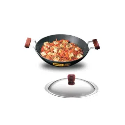 Hawkins Black Hard Anodised 26.9 cm Non-Toxic Kadai With Lid (2.5 L) - Set of 1-picture-29