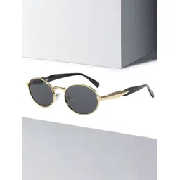 HAYDEN haiza Unisex Round Sunglasses with UV Protected Lens GOLD-NEW OVAL-1-picture-22