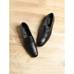 Hayes London Men Slip-On Textured Leather Formal Loafers-picture-21