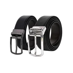Hayes London Pack Of 2 Men Leather Reversible Textured Formal Belt-picture-12