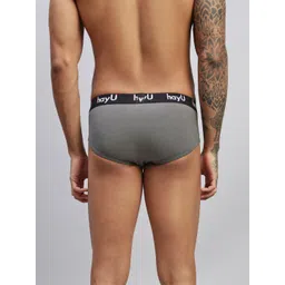 HAYU Men Mid-Rise Cotton Basic Briefs HUBF_006_GY_1PC image 5
