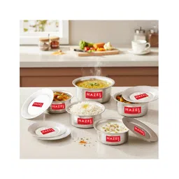 HAZEL Aluminium Hammered Tope Set With Lid Pack of 5 - Silver-picture-29