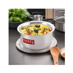 HAZEL Aluminium Induction Base Flat Bottom Patila Tope Pot Silver - 2000 ml-picture-33