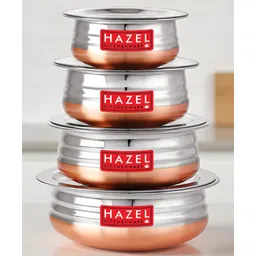 HAZEL Copper Bottom Urli with Lid - 4 Pcs Set-picture-17