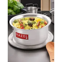 HAZEL Flat Bottom Silver Aluminium Tope or Patila (0.87 L)-picture-11