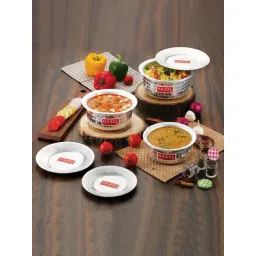 HAZEL Hammered Finish Silver Aluminium Tope or Patila with Lid (Set of 5)-picture-12