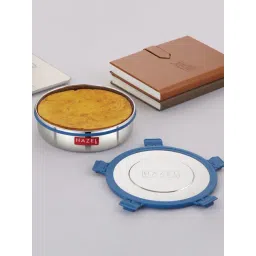 HAZEL Hercules Stainless Steel Flat Khakra & Papad Snack Box (1850 ml) - Silver-picture-35