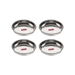 HAZEL Silver Stainless Steel 13 cm Breakfast Plate (0.3L) - Set of 4-picture-44