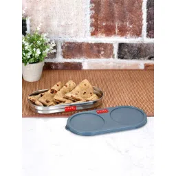 HAZEL Silver Stainless Steel Airtight Oval Shape Tiffin Box Container-picture-34