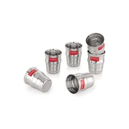 HAZEL Silver Stainless Steel Basic Drinking Glass - Set of 6 (200 ml)-picture-23