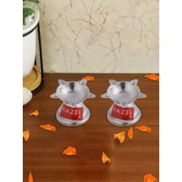 Hazel Silver Stainless Steel Panchwati Diya For Puja - Set of 2-picture-41