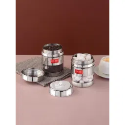HAZEL Silver Stainless Steel Transparent Air Tight Container 400 ml-picture-23