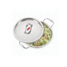 HAZEL Silver Triply Stainless Steel Induction Bottom Kadhai With Steel Lid 5 L-picture-21