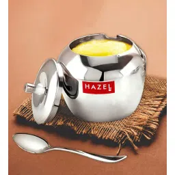 hazel Stainless Steel 260ml Silver Ghee Pot-picture-35