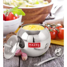 hazel Stainless Steel 320ml Silver Ghee Pot-picture-31