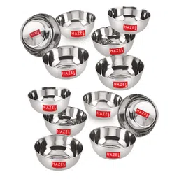 HAZEL Stainless Steel Dinner Bowl Katori Serving Wati Silver - Pack of 12-picture-11